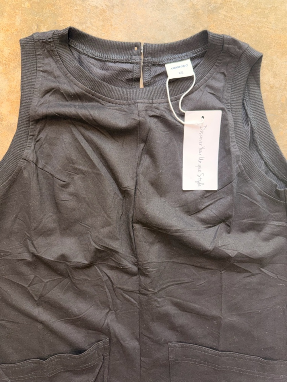 Black Utility Elliot Romper Sleeveless Pockets Casual - Size S NWT - Picture 4 of 9